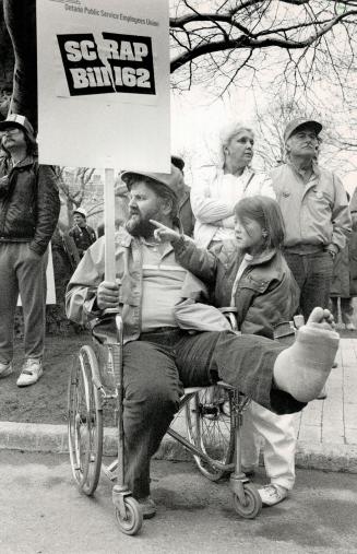 Protest rallies: Injured workers have gathered at Queen's Park to protest changes to compensation legislation