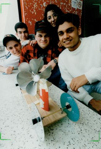 Students (from left) Adrian Marchetti, Jeff Selmanogly Brent Craig Azra Hussain Sudip Datta