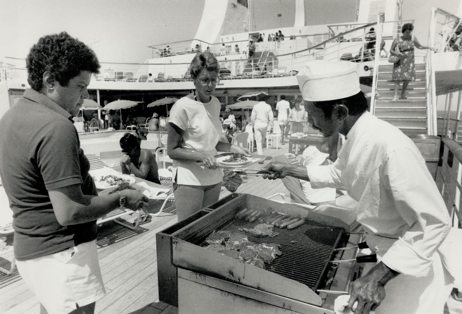 A major joy or problem aboard cruise liners, depending on your weight, is the endless supply of food, often delicious, that appeals to sea-whetted appetites