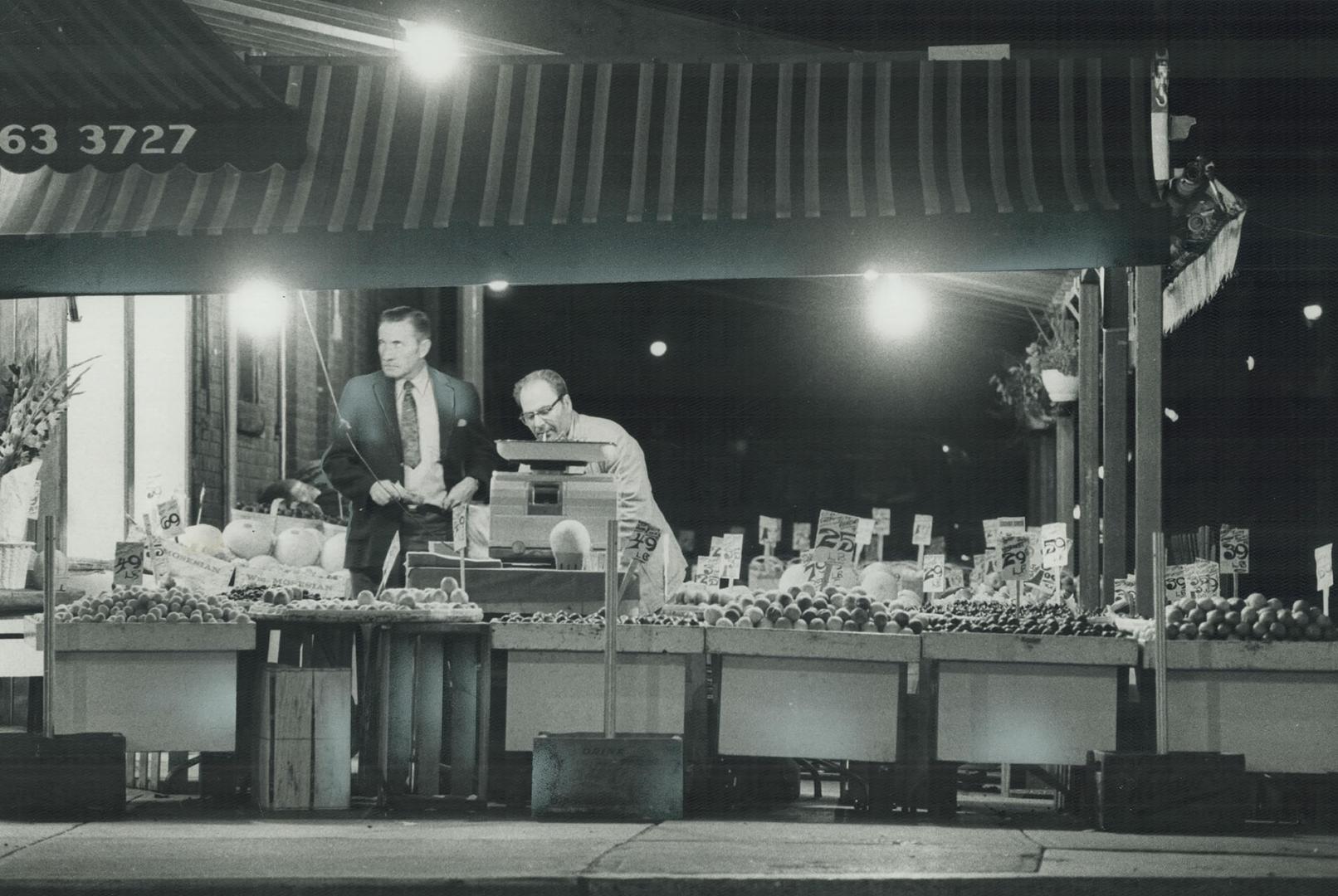 Emilio Pugliese Keeps his fruit market at the corner of Carlaw and Danforth Aves