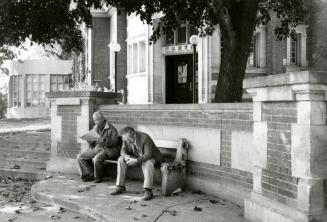 Men in front of Library 1984