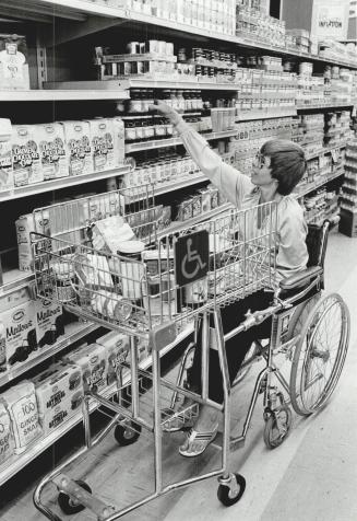 It's a snap Marlene Barber of Whitby found grocery shopping from her wheelchair a problem until she discovered the special snap-on carts developed esp(...)