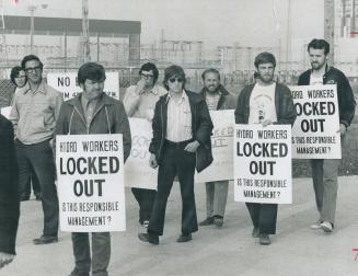 The Nuclear Power Plant at Pickering is picketed by men from the Canadian Union of Public Employees and Ontario Hydro is considering asking for a cour(...)