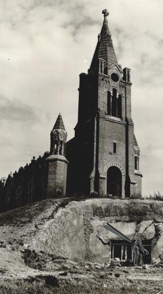 Below this French church on the cliffs above Dieppe were Nazi forts, used as channel defences