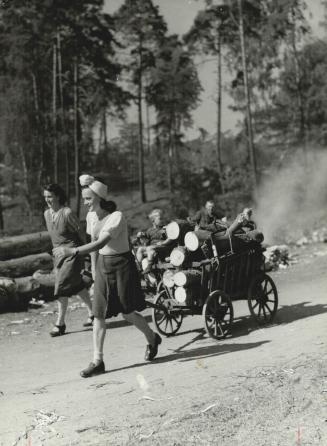 The wooded plain, on which Berlin was built, furishes much needed fuel for those who live in the shattered city