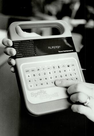 Speak and spell, Combined electronic game and teacher for children is available now with a Braille keyboard for blind users