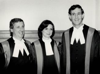3 new provincial coum judges sworn in L to R, Prov Judge Peter A Grossi, Prov Judge Mary L Hogan, Prov Judge Bruce J Young