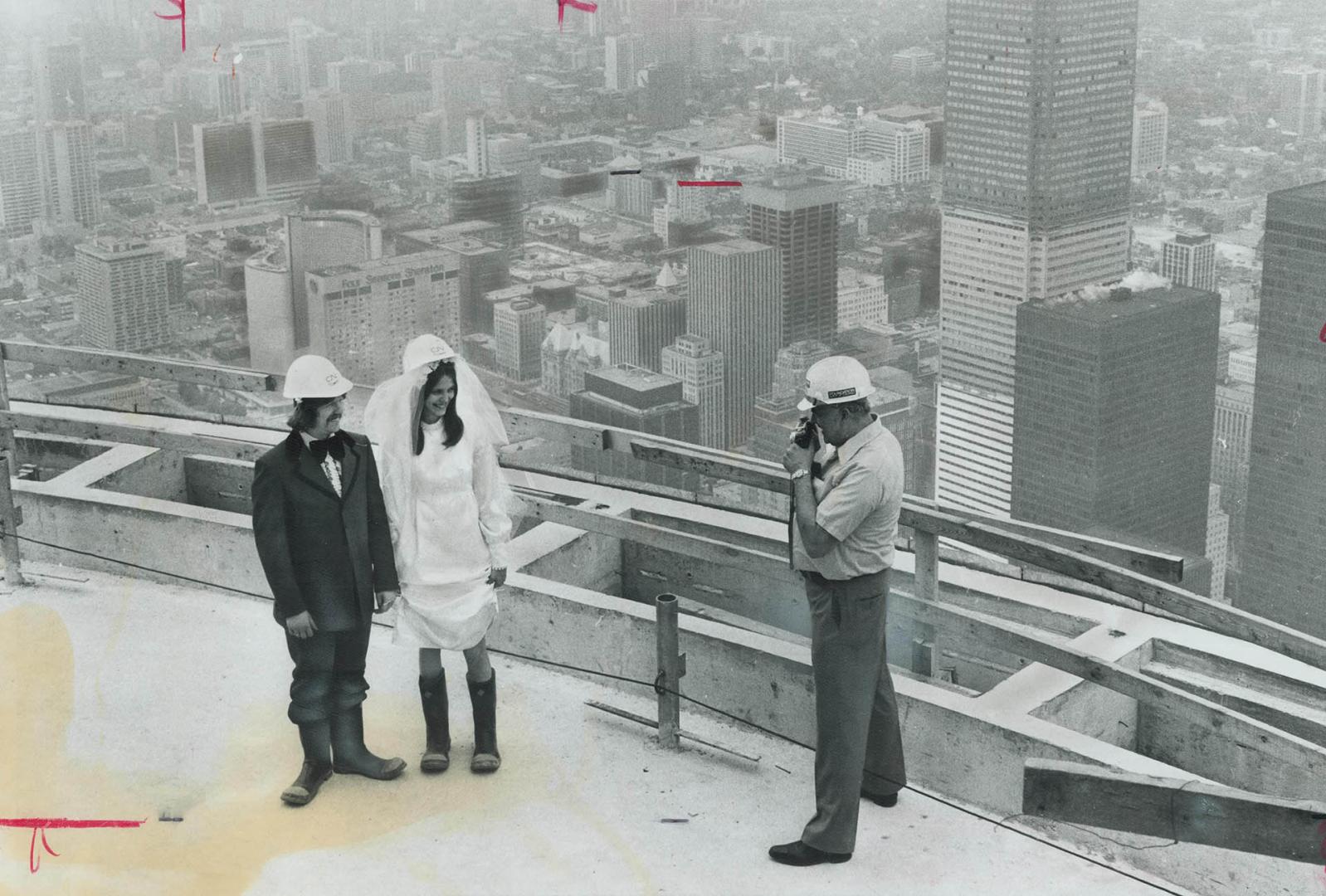 Some wedding presents come high, The first bride to go up to the restaurant level of the CN Tower - 1,150 feet above Toronto - is Janet Whyte Arscott