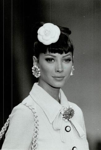 High brows: Model Christy Turlington sports arched eyebrows at Chanel show