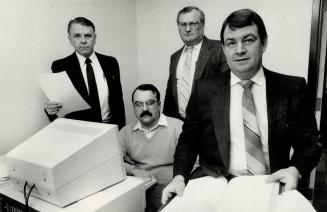 Investigating Officers: From left in 1987 photo, officers Ed Wilson, Bob Chapman, Doug King and Tony Turner have been involved in search for the person who shot Beverley Lynn Smith in 1974