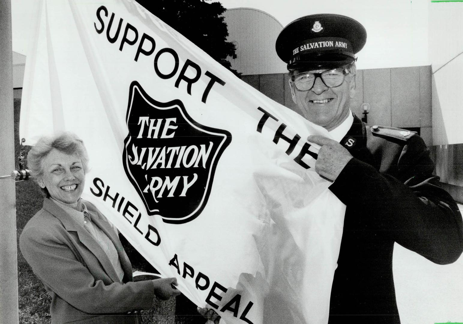 Helping hands, Major Hugh Tilley and Beverly Lawson launch the Salvation Army's Red Shield Appeal fundraising campaign at Scarborough Civic Centre. Th(...)