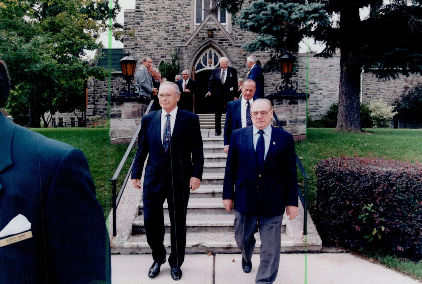 George Armstrong (left) and Johnny Bower