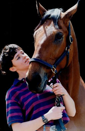 Bucking for a berth. Rachel Hunter, 22, of Terra Cotta, shown here with 11-year-old King Plantagenet, is waiting to find out whether she will get the (...)