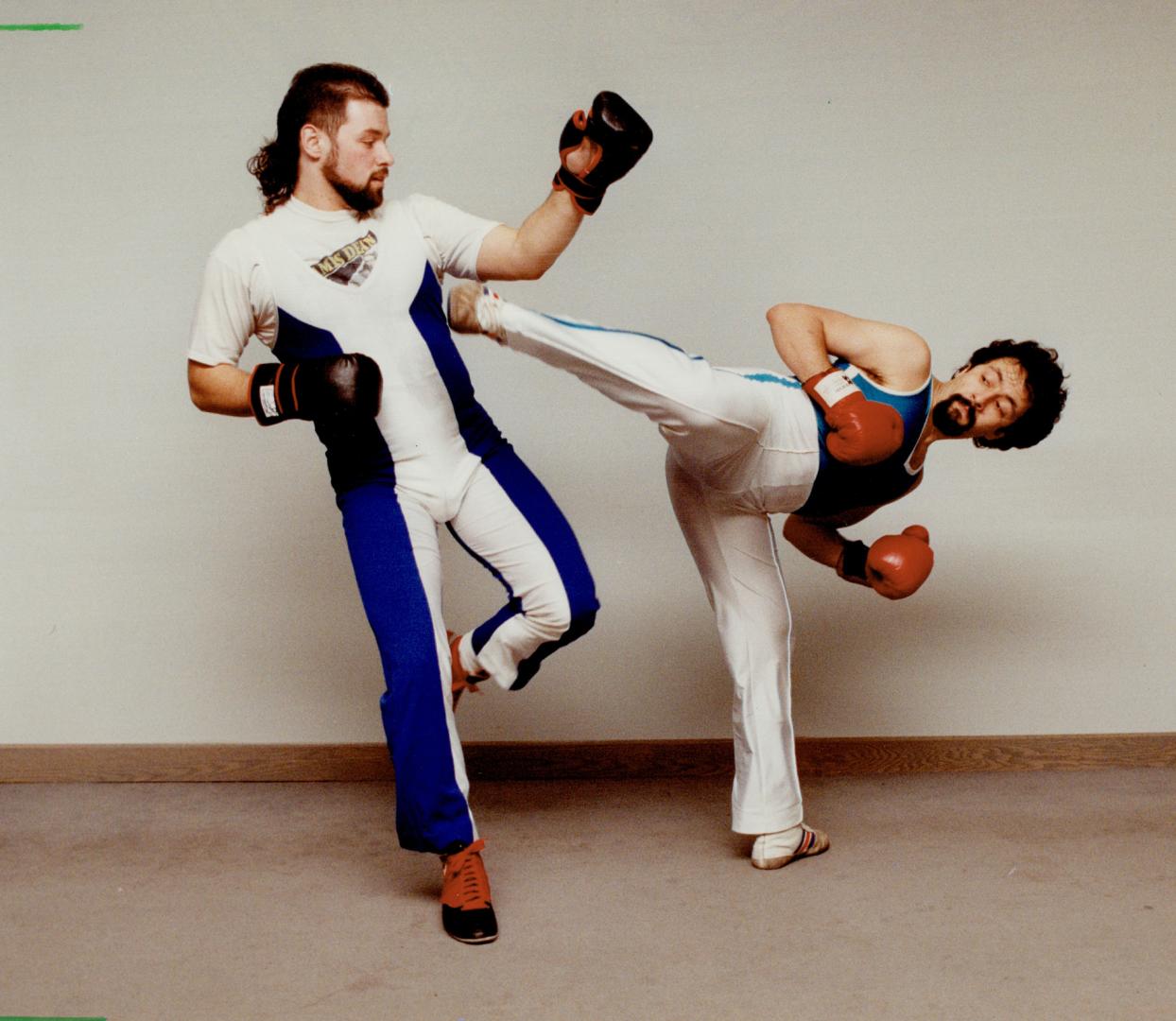 That's high-stepping Claudio Iedwab, an instructor in the sport of savate, a cousin of kickboxing, getting in a jab at Vito Brancaccio in a demonstrat(...)