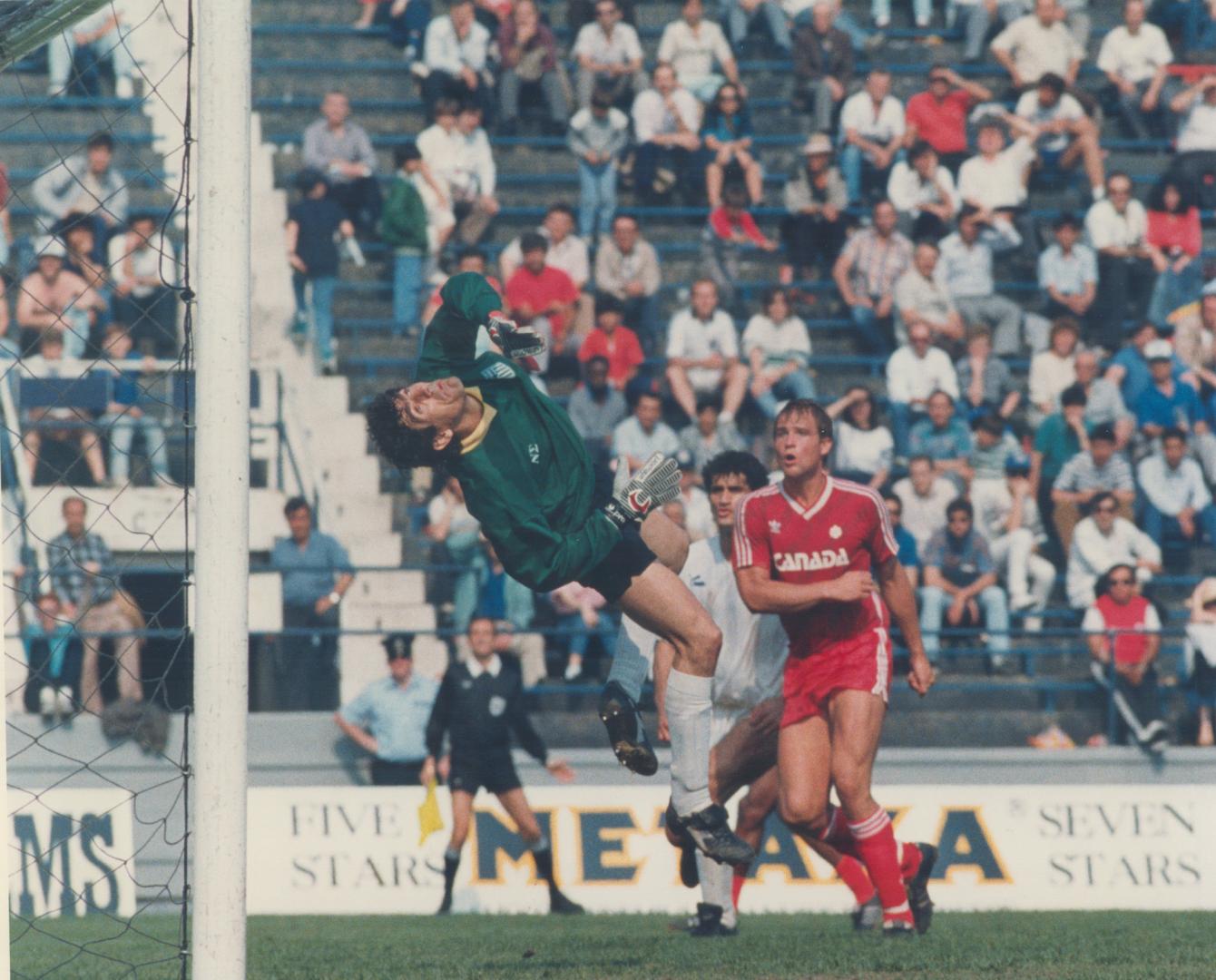 Nikos Sarganis normally has to keep busy guarding the goal against top-class European opposition in international play
