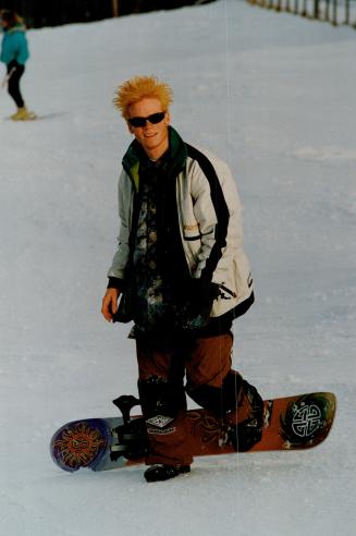 Todd DeKoker, 20, Immediate left and above wears the 'surfer' snowboarder styles