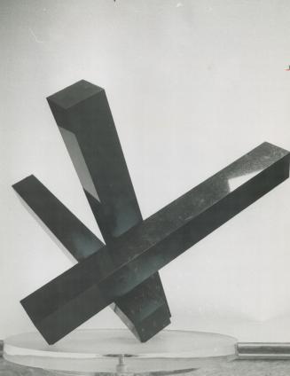 left, Unit of three Equa (1965) by Max Bill os Switzerland, [Incomplete]