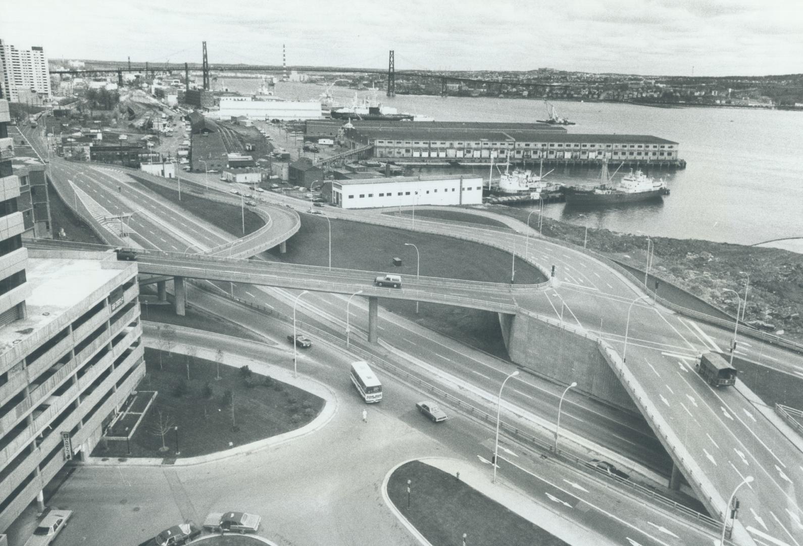 View on New Sity Interchange From Chateau Halifax Hotel with New Span Bridge in Background