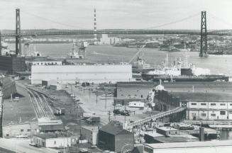 View on Navy Yard and New Span Bridge to Dourtmound, N