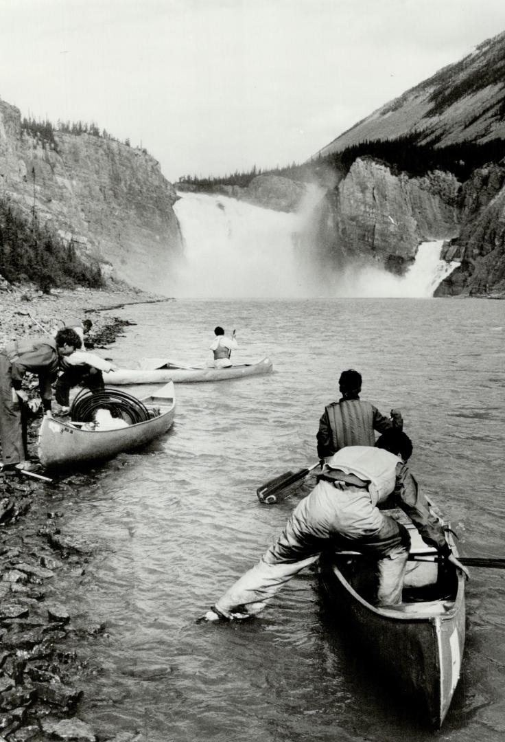 Familiar routine on the Nahanni is getting back in the canoes after a portage