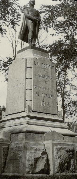The monument to Count de Salaberry, better known as The Hero of Chateququay which stands in the public square at Chambly, Canton, Quebec