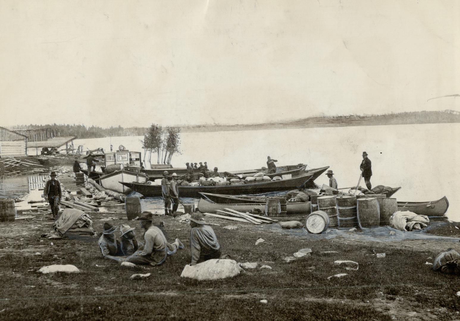 Prospectors at Gillirs Bay, Quenze Lake, Que