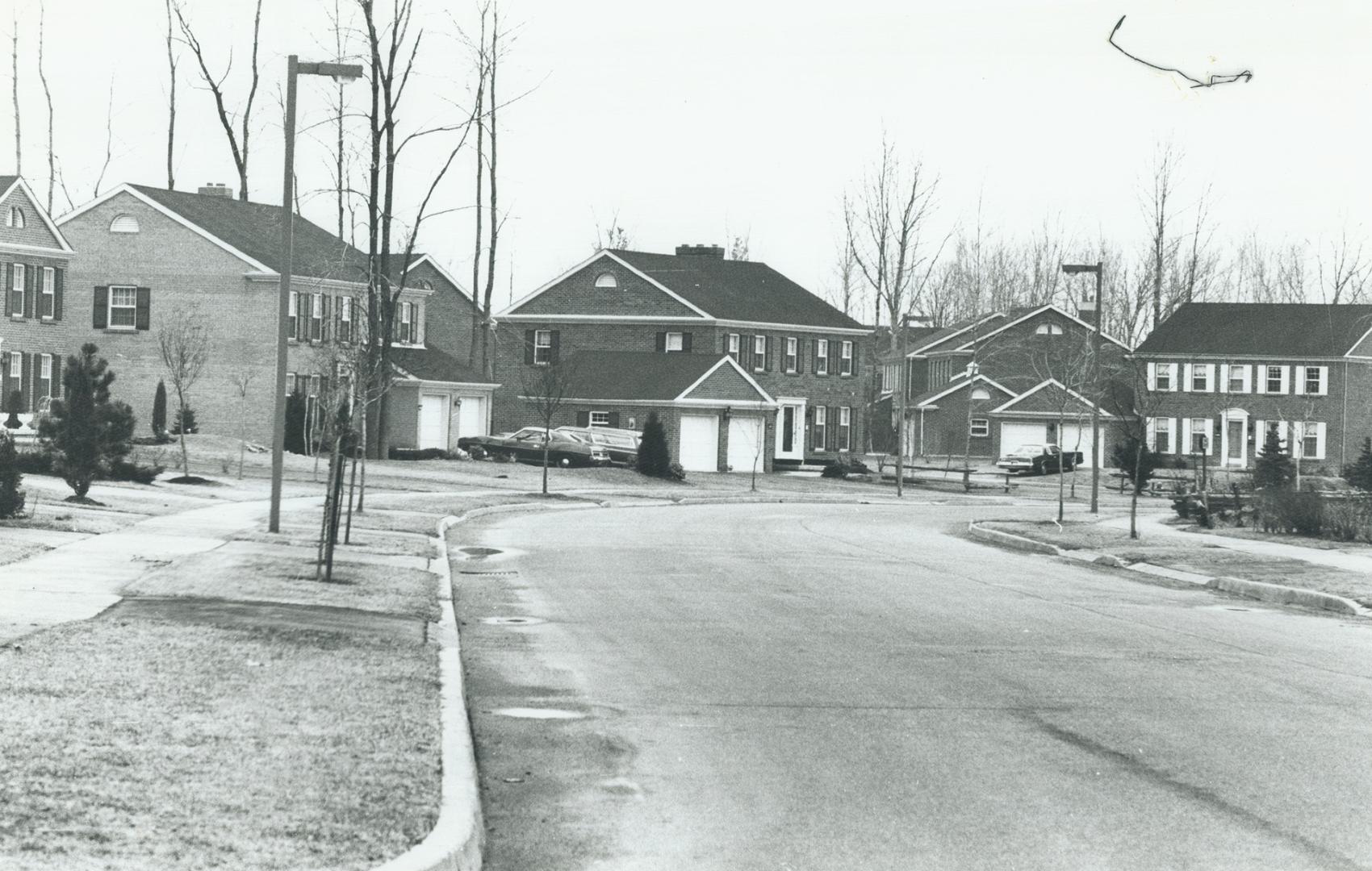 A typical street in Erin Mills, a community which will eventually have 170,000 people