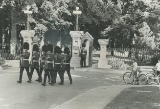 Changing the guard at the gates of Rideau Hall, residence of Governor-General