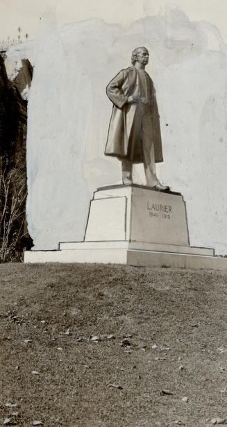 A close-up view of the Laurier Statue, Ottawa