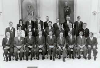 The Cabinet. Front row from left: David Anderson, Revenue, David Collenette, Defence and Veterans Affairs, Andre Ouellet, Foreign Affairs, Prime Minis(...)