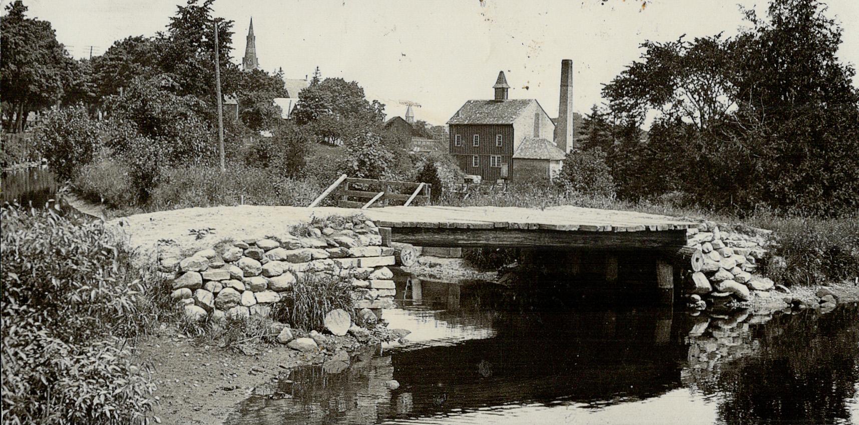 Uxbridge Ont., is prettily situated in the centre of a fine farming Ontario. A little stream runs through its centre and formerly supplied power to saw and grist mills