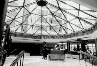 Glass-roofed lobby