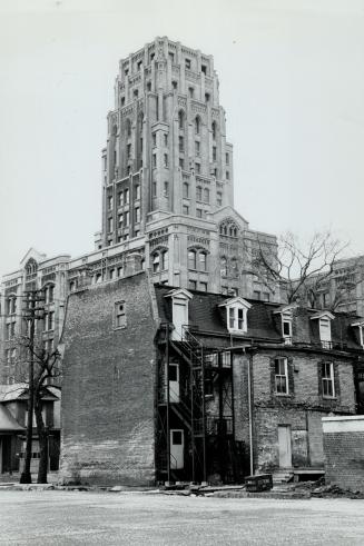 Looking north west showing rear of old houses on Surrey Place