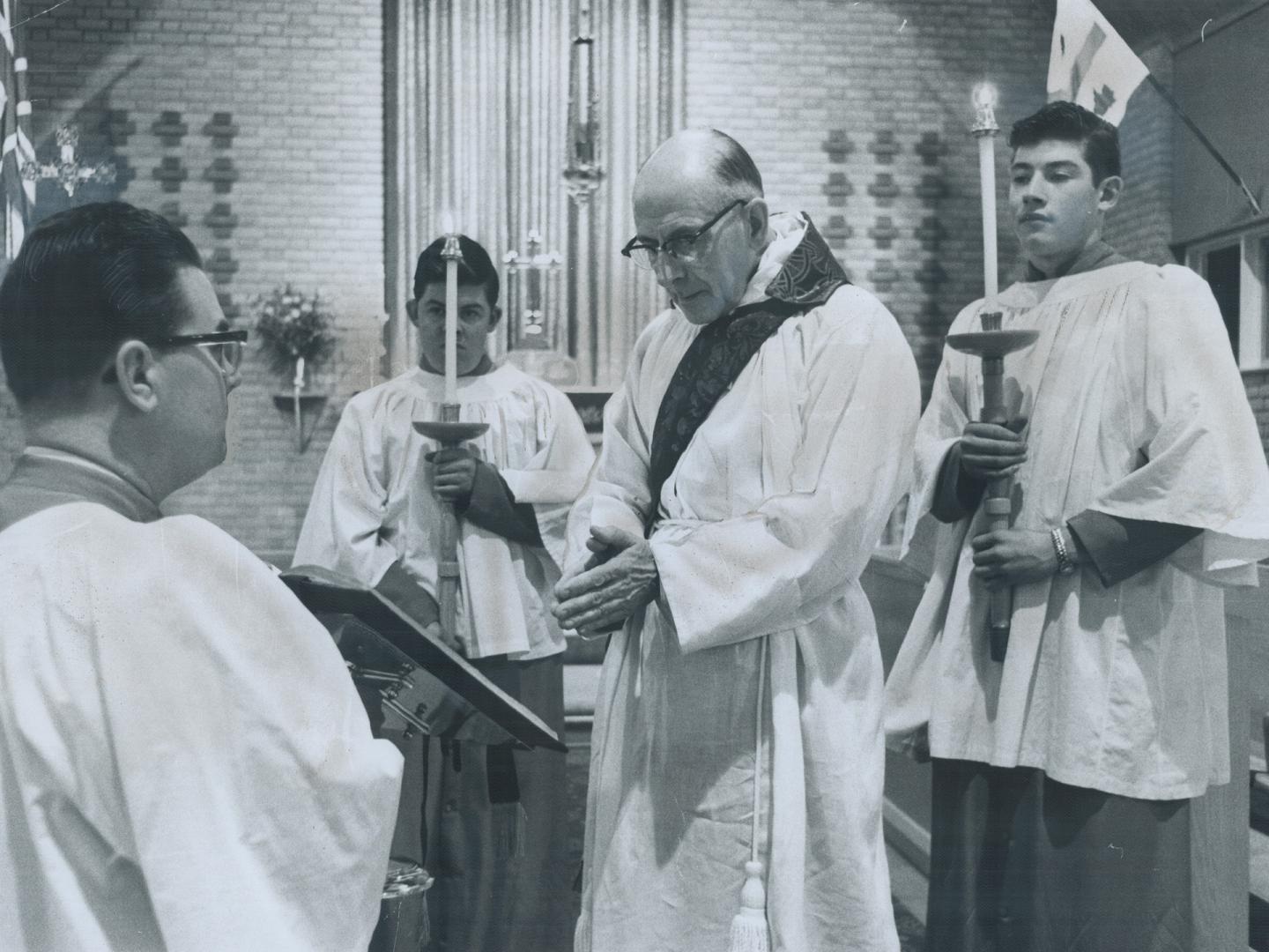 Stanley Gilbey, Who became a deacon at 66, conducting a service at St