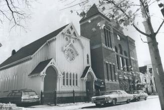 Gothic-style wooden church on Hazelton Ave