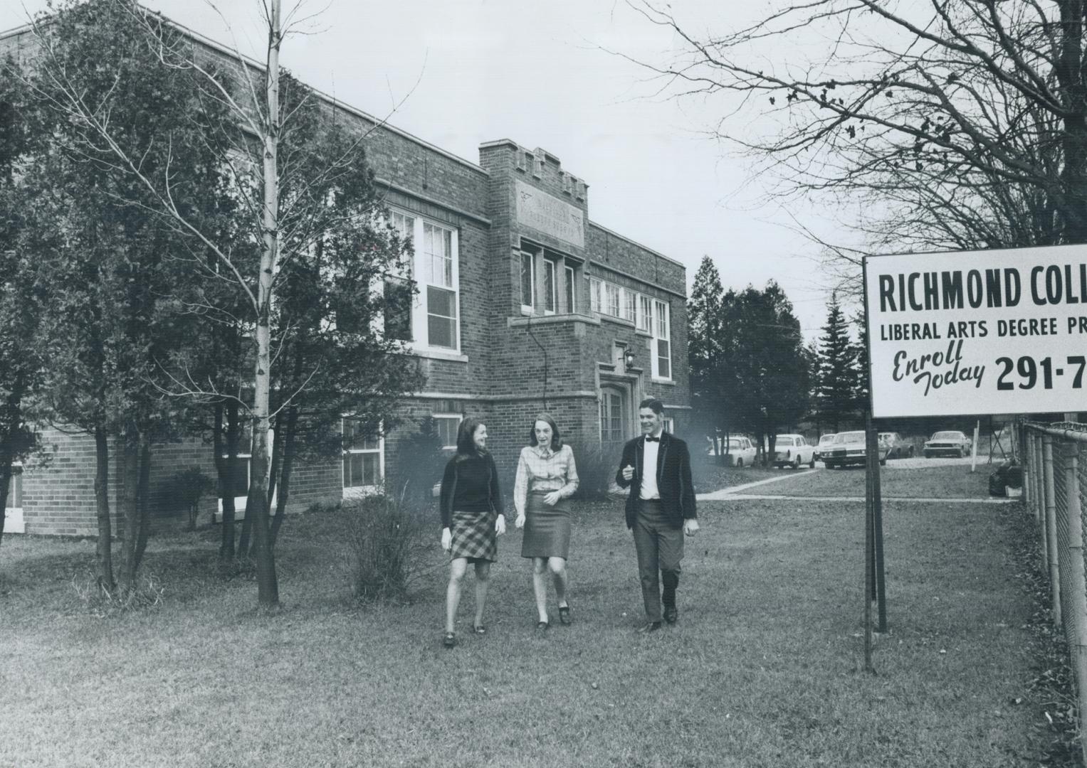 It's small - that is what appeals most to the students of Richmond College which has been open for three years in the former Milliken Public School