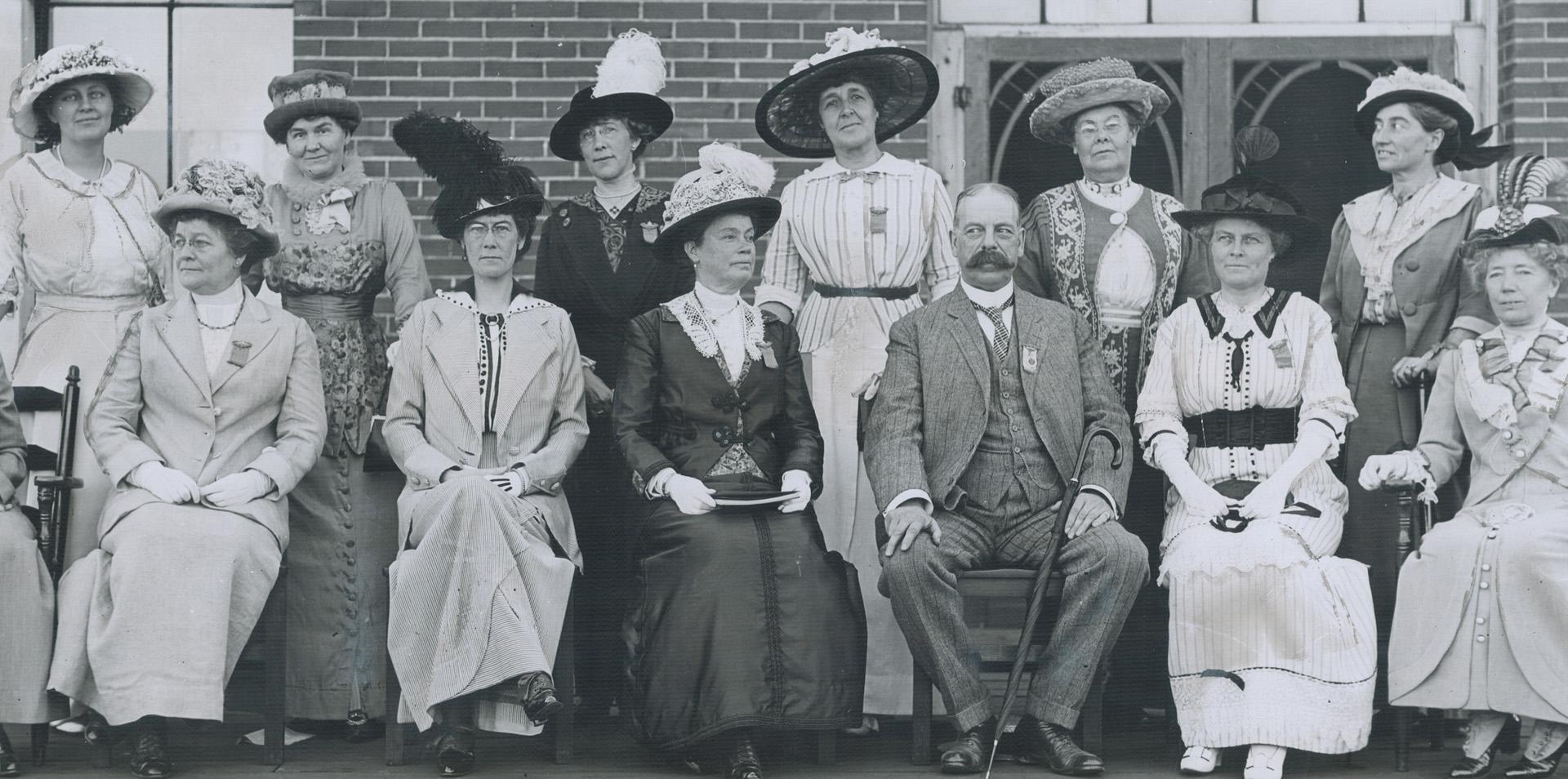 Group of CNE visitors, photographed around 1910, is seen here