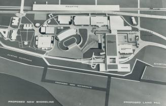 Map of Canadian National Exhibition grounds shows new exhibition hall proposed by George C
