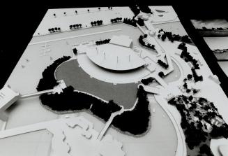 Molson amphitheatre model of proposed amphitheatre to replace Forum