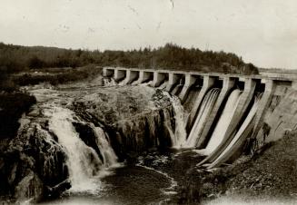 This picturesque dam on the Wahnapitae river, at Stinson, Ont