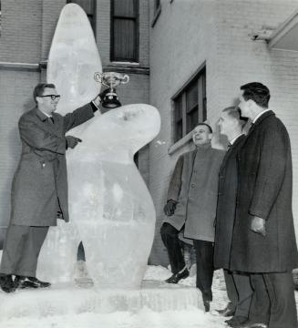 Zeta PSI Fraternity's Ice Sculpture won Star Trophy, From left: Bill Casson, Bill Bennett, John Vanstone and George Osborne