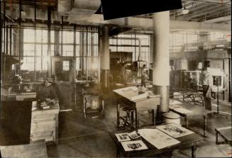 This is the engraving room where the pictures are turned into zinc engravings