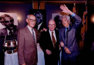 Jim Coleman (C), Milt Dunnell (l), Rene Lecavalier
