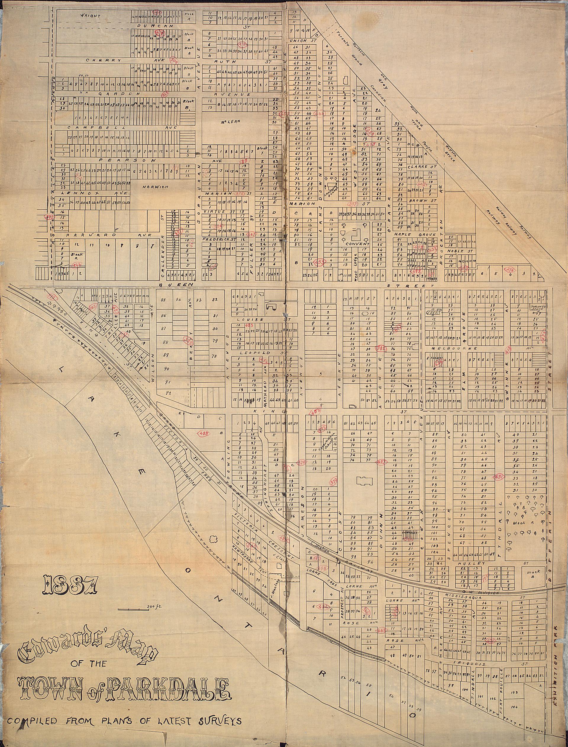 Edwards' map of the town of Parkdale compiled from plans of latest ...