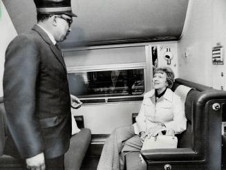 A cherry welcome aboard met Star writer Lotta Dempsey as she boarded the train at Union Station