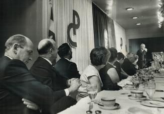 Camp (Far left) sat at the far end of the table when Diefenbaker spoke