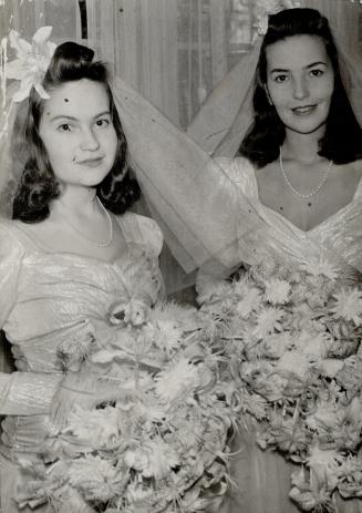Right: Mrs. Walter Annenberg of Philadelphia, and Miss Theo Dunkelman, Toronto, sisters of the bride, who were his attendants