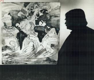 Ocean currents is the name of this painting on plywood by Paterson Ewen, one of a number on show at Carmen Lamanna Gallery, 840 Yonge St. That's owner(...)