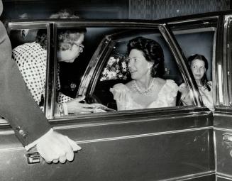 A gift to royalty: Princess Margaret got a surprise gift as she left the Royal Ballet at O'Keefe Centre last night
