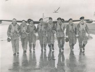 These Airmen will fly Canberra jets across the Atlantic with their loads of coronation films